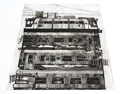 Post-apocalyptic visions - etching series