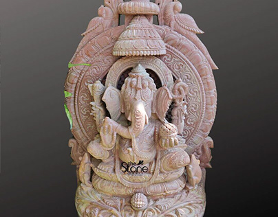 Pink Stone Ganesha Statue For Home 18″