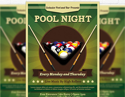 Pool Night - Flyer + Facebook Cover