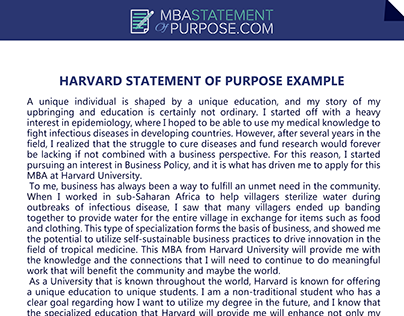 Harvard Statement Of Purpose Example