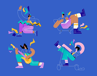 Quirky characters for Global Talent HQ website