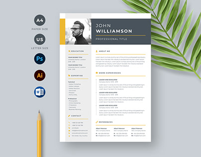 Resume/CV and Cover Letter Design Template