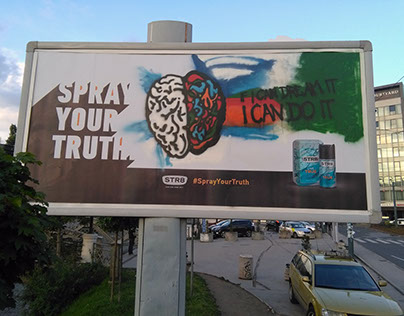 Billboard design for STR8 Spray Your Truth