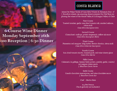 Costa Blanca Wine Dinner