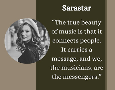 Sarastar - True Beauty Of Music Is That Connects People