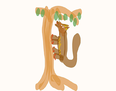 Scoiattolo su un albero, Tree Rabbit