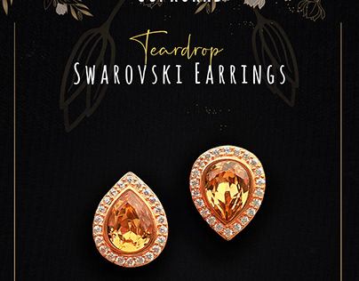 TearDrop Swarvoski Studs Earrings by SupaGrab.com