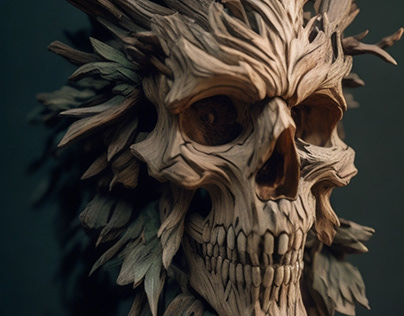 skeletal Wood face
