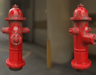 PBR High/Low Poly Fire Hydrant