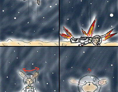Space Bunny Cut scene Storyboard