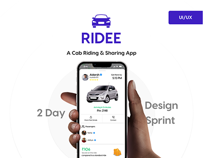 Ridee - Car Ride & Sharing App | UI/UX Case Study