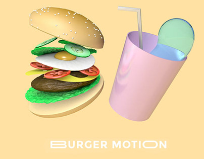 Burger Motion. Moion graphic 3D