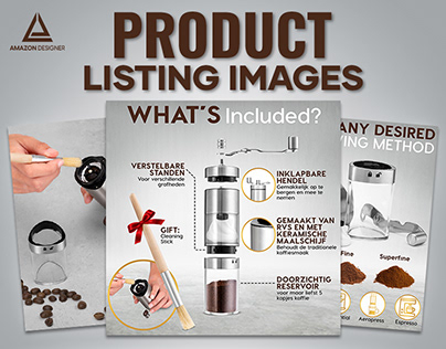 Listing Infographics Images || Manual Coffee Grinder