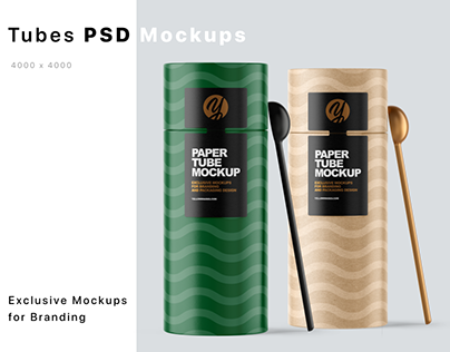 Paper Tube with Spoon Mockups