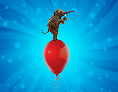 Elephant on balloon | Photoshop Manipulation Tutorials
