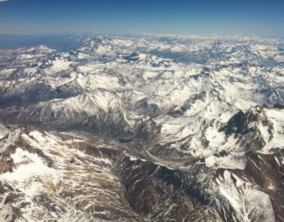 The Andes, flying over the top of the top of the world.