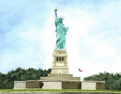 Statue of Liberty Watercolor