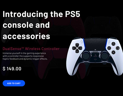 PRO Gaming PS5 Console & Accessories UI Design.