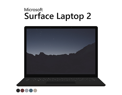 Microsoft Surface Laptop 2 - Flat Mockup PSD