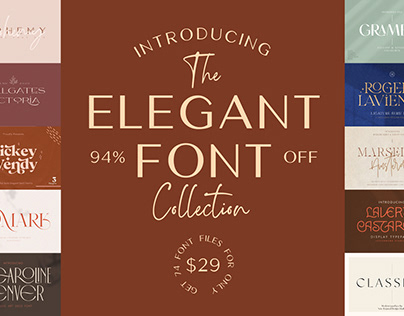 THE ELEGANT FONT COLLECTION - 94% OFF!
