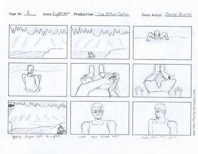 Six Million Dollar Man Fight Sequence Storyboard