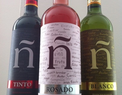 ñ - spanish wine, bottle design