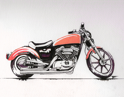 Harley-Davidson Ink drawing