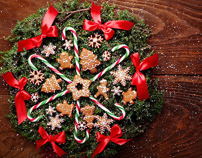 Sweet wreath .Christmas backgrounds