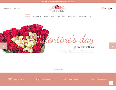Flowers Shop Website (Home Page)