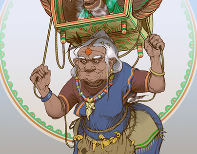 Antariksha Sanchar concepts - Old Lady NPC