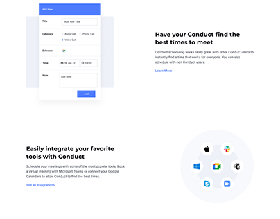 SaaS landing page product features