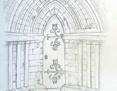 Cathedral door drawing