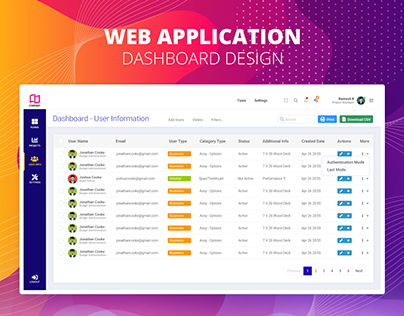 Web Application - User Information | UX Design
