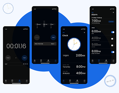 Alarm Clock App/ Mobile Clock UI Design