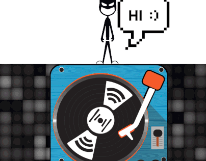 Dj record and Guy Dancing Gif ( Motion Graphic)