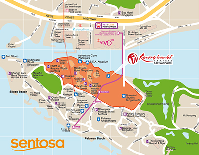 Tourist Map of Sentosa Singapore and HarbourFront
