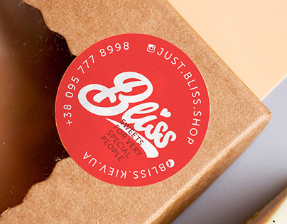 Hand-made chocolate candies "Bliss". Logo and label