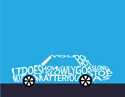 Typography Car Illustration