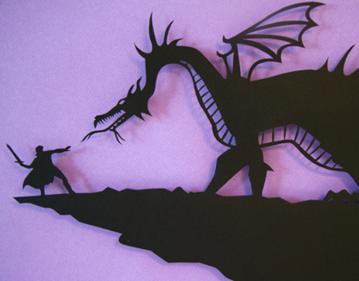 Prince Phillip vs. Maleficent handcut paper craft