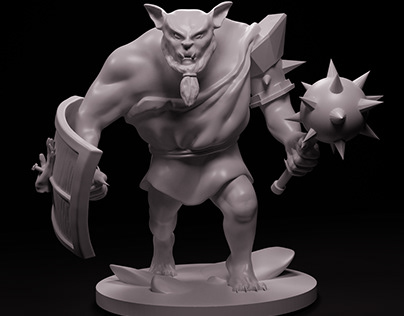 Simple bugbear miniature for 3D printing