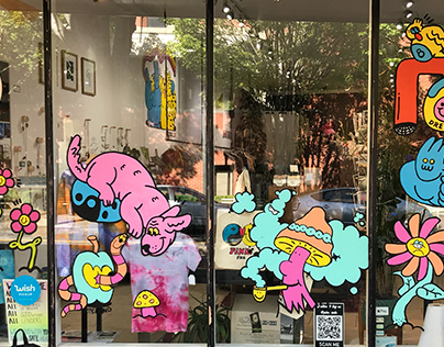 Pinky PDX Window Mural