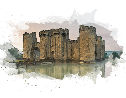 Medieval British Castles Digital Watercolor Posters