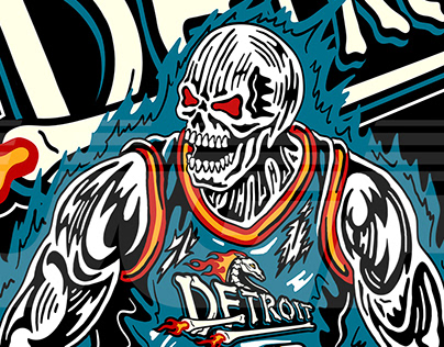 Detroit Pistons Warren Lotas Inspired Art