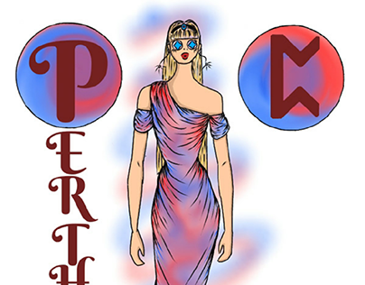 Perthro Rune Fashion Illustration