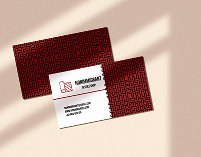 Business card design for textile shop “Nonimmigrant”