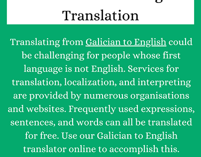 Online Galician to English Translation
