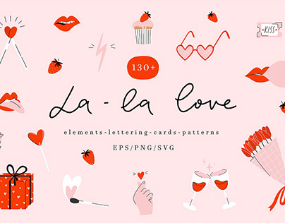La la love - cute Valentines day set