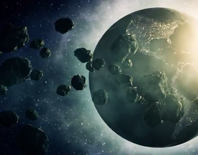 Motion Graphics - Planet Asteroid Field
