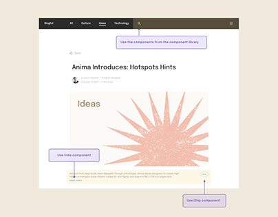 Blog template with Anima components
