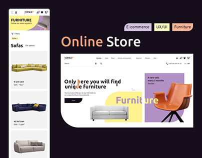 E-commerce. Online furniture store Format
